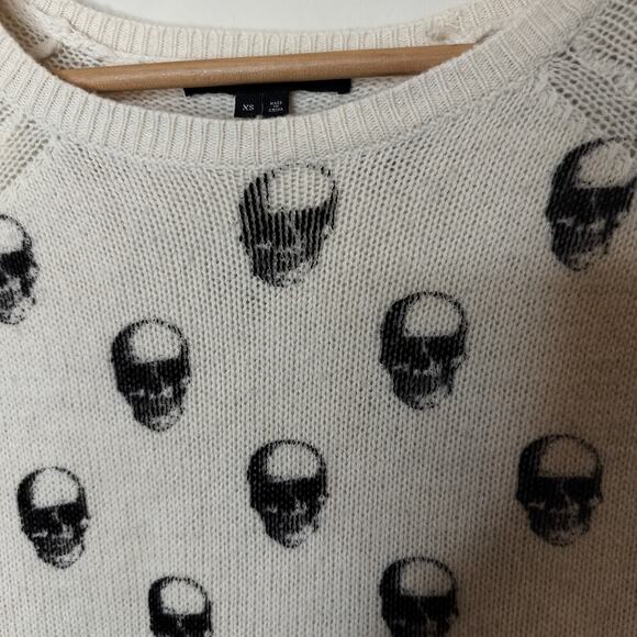 Skull Cashmere Sweater 70% Wool 30% Cashmere Ombre - Picture 2 of 6